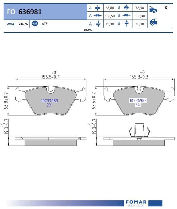 Fomar FO 636981 brake pad