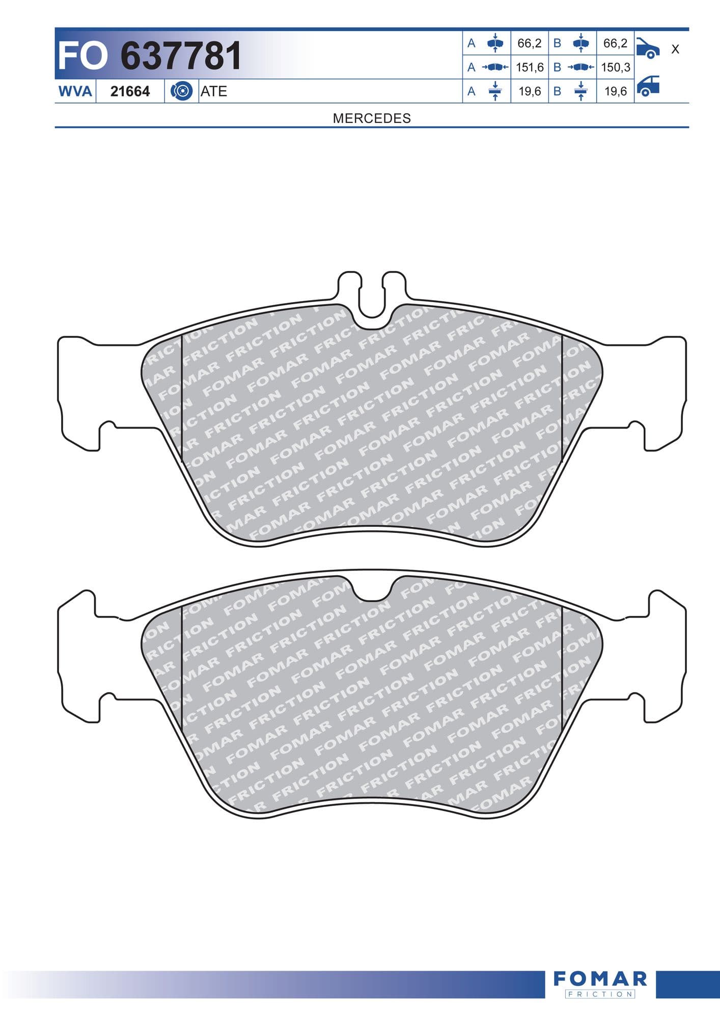 Fomar FO 637781 brake pad