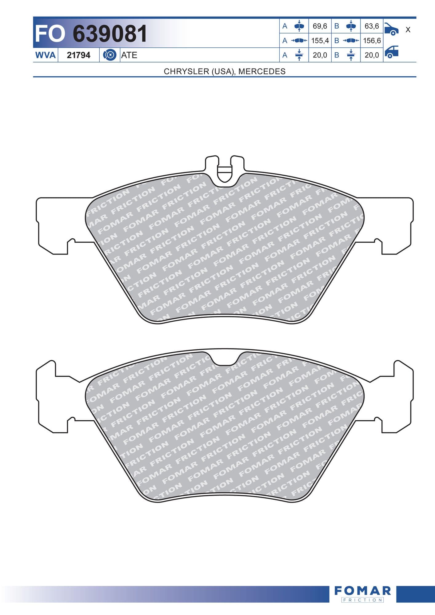 Fomar FO 639081 brake pad