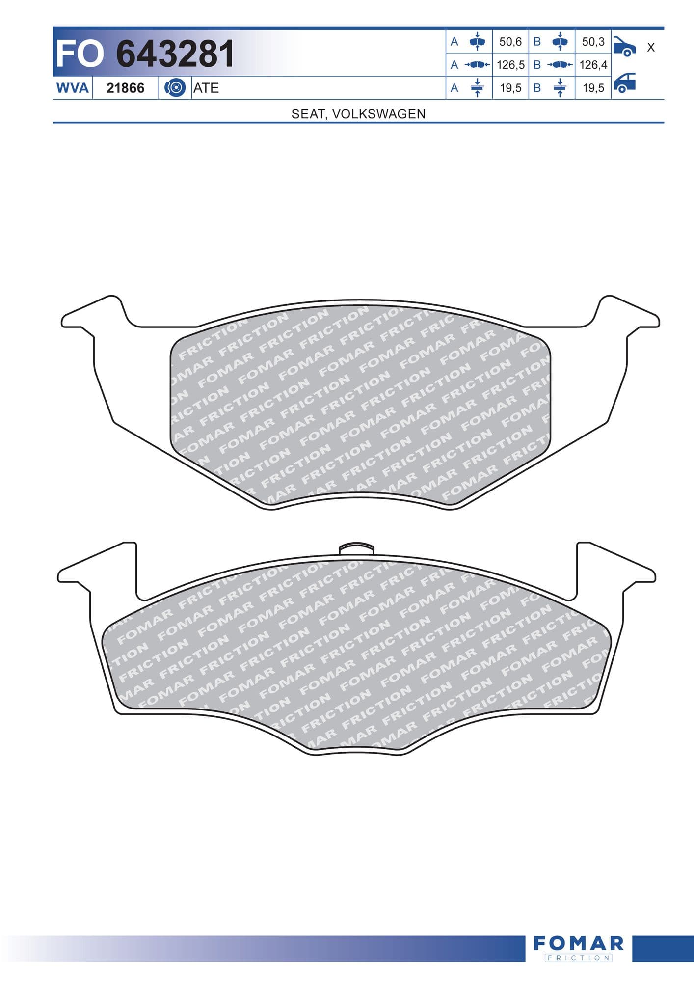 Fomar FO 643281 brake pad