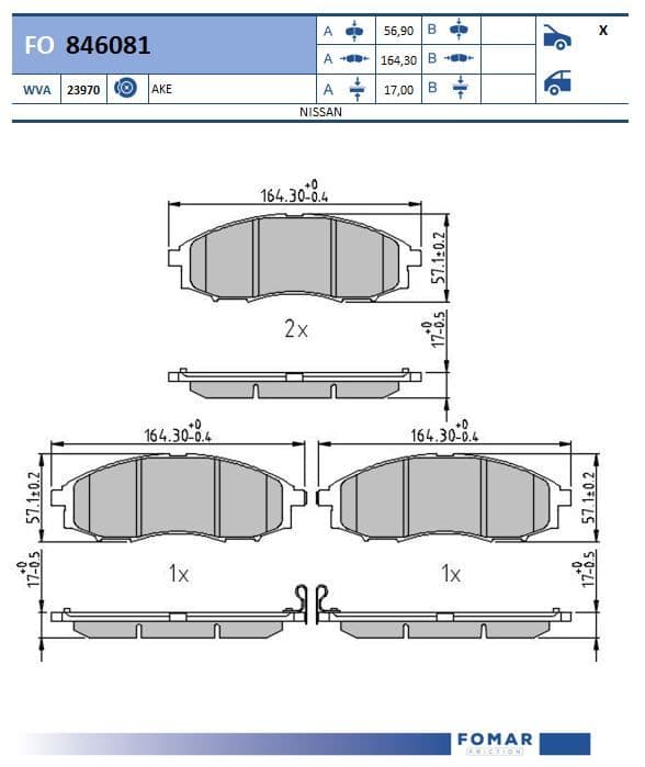 Fomar FO 846081 brake pad